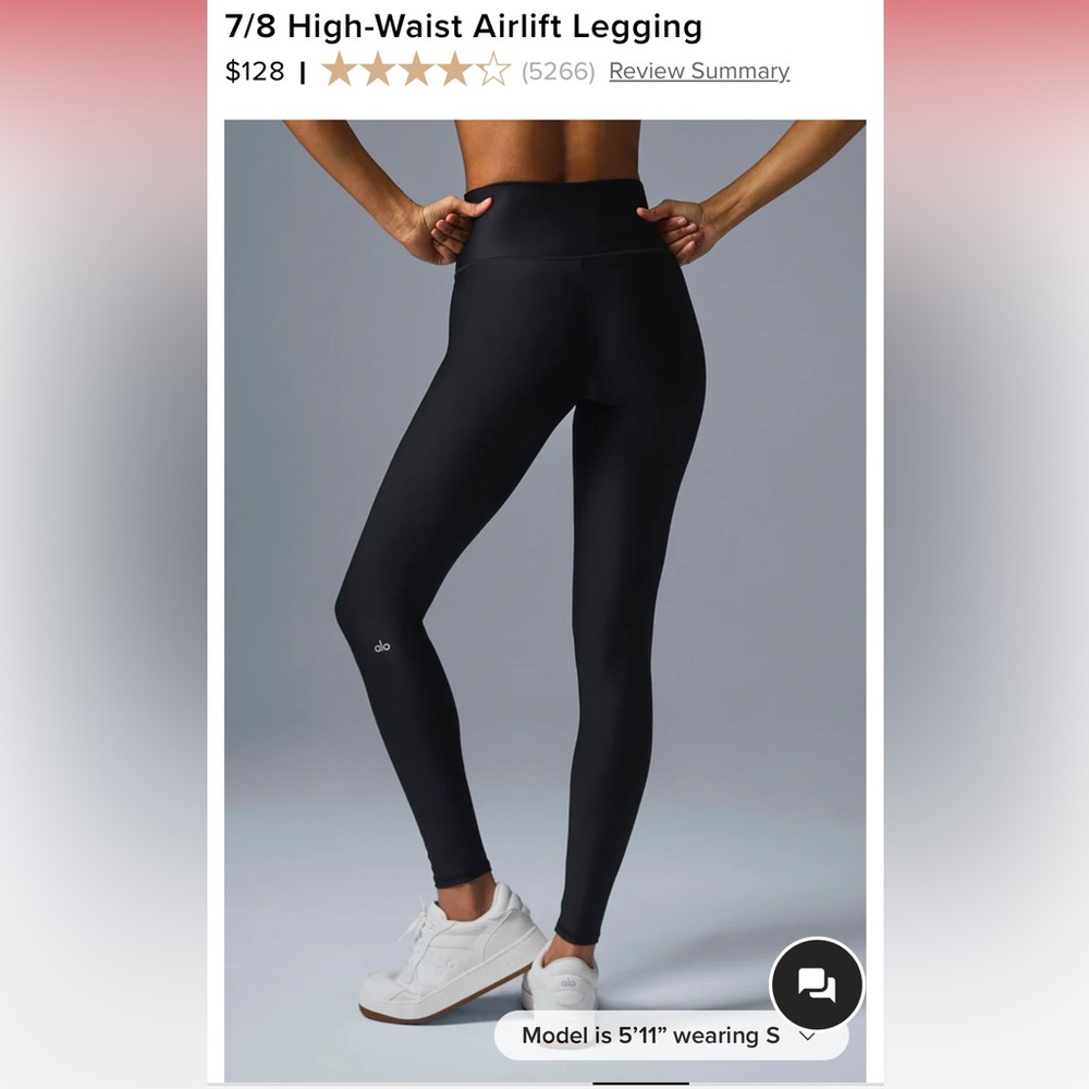 alo 7/8 high-rise airlift legging in black